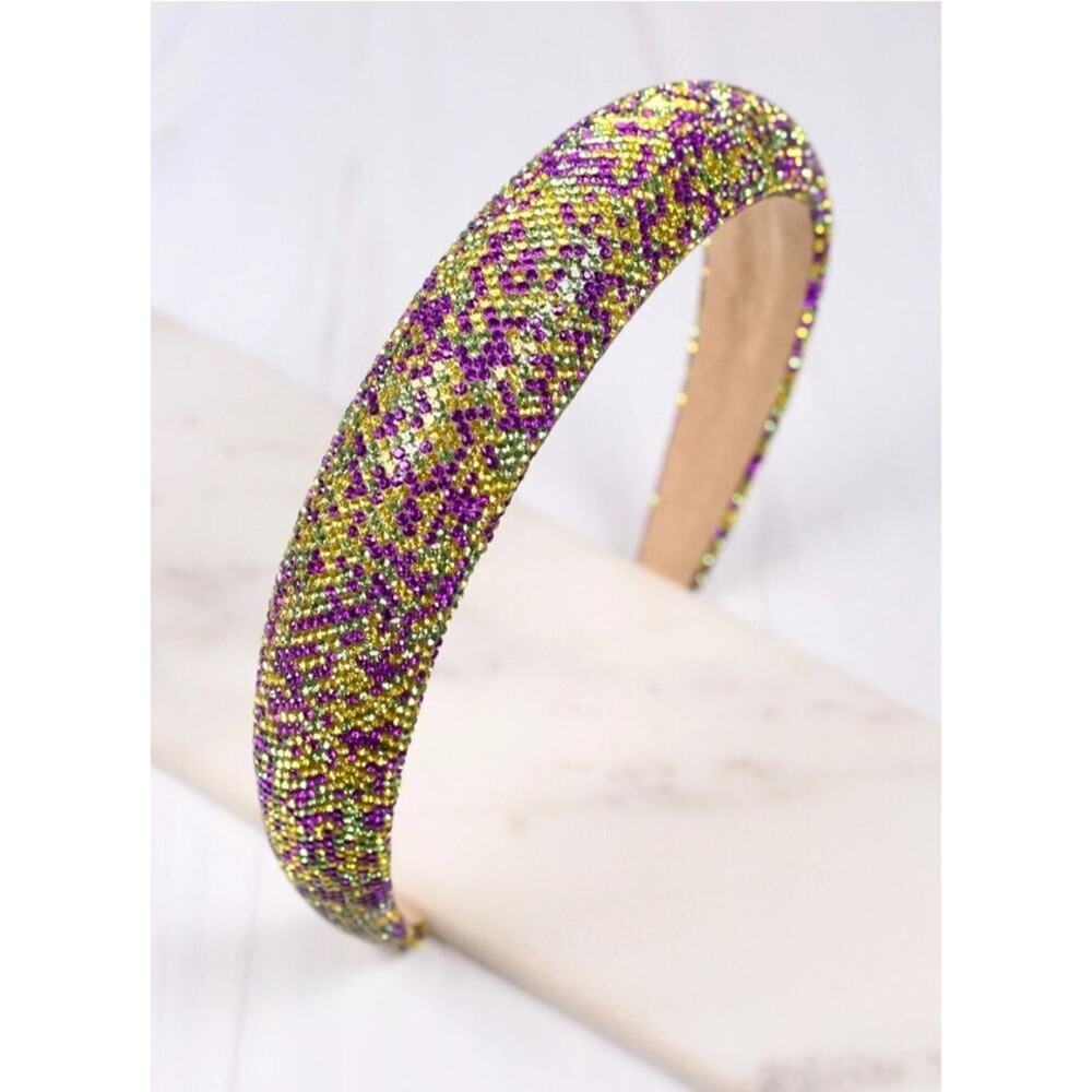 Mardi Gras Crystal Bling Iridescent Headband